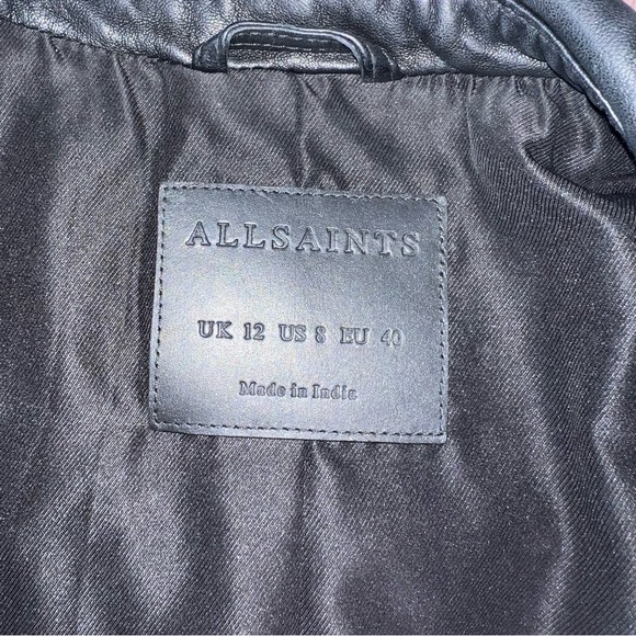 All Saints Balfern Leather Jacket | UK 12 / US 8 | Read Description | Damaged - Picture 10 of 10